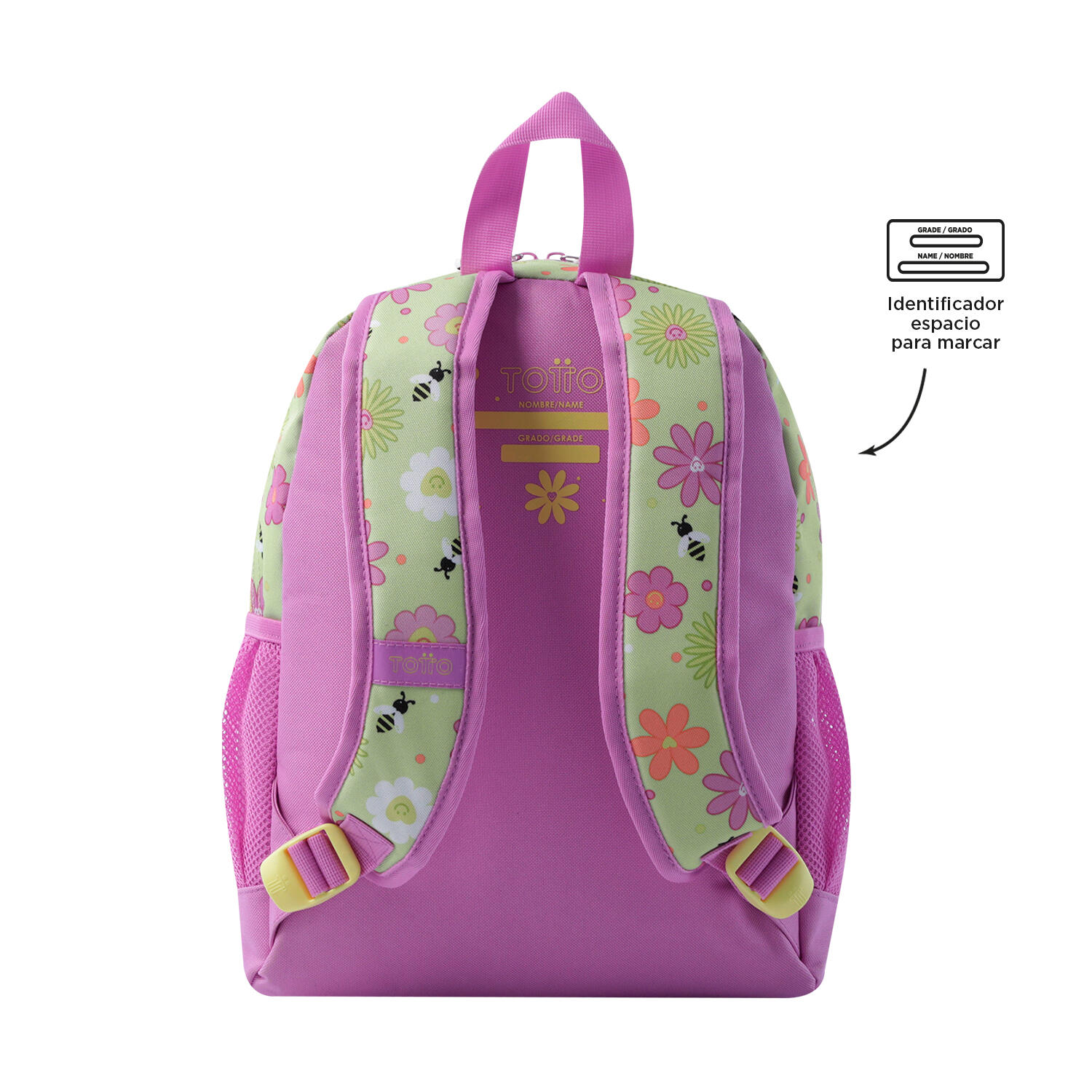 Totto Mochila Infantil Margarita Verde Poliéster 35 x 28.5 x 11 cm 3/5