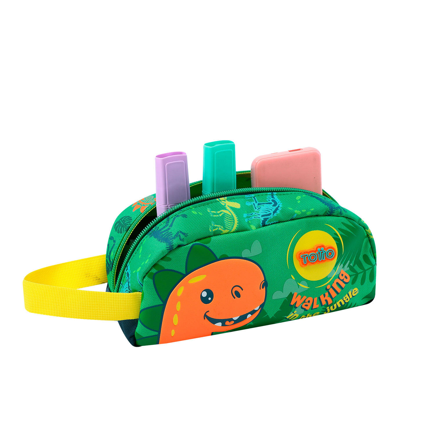 Totto Estuche infantil Dinomax Verde Poliéster 23 x 12 x 8.5 cm 3/4
