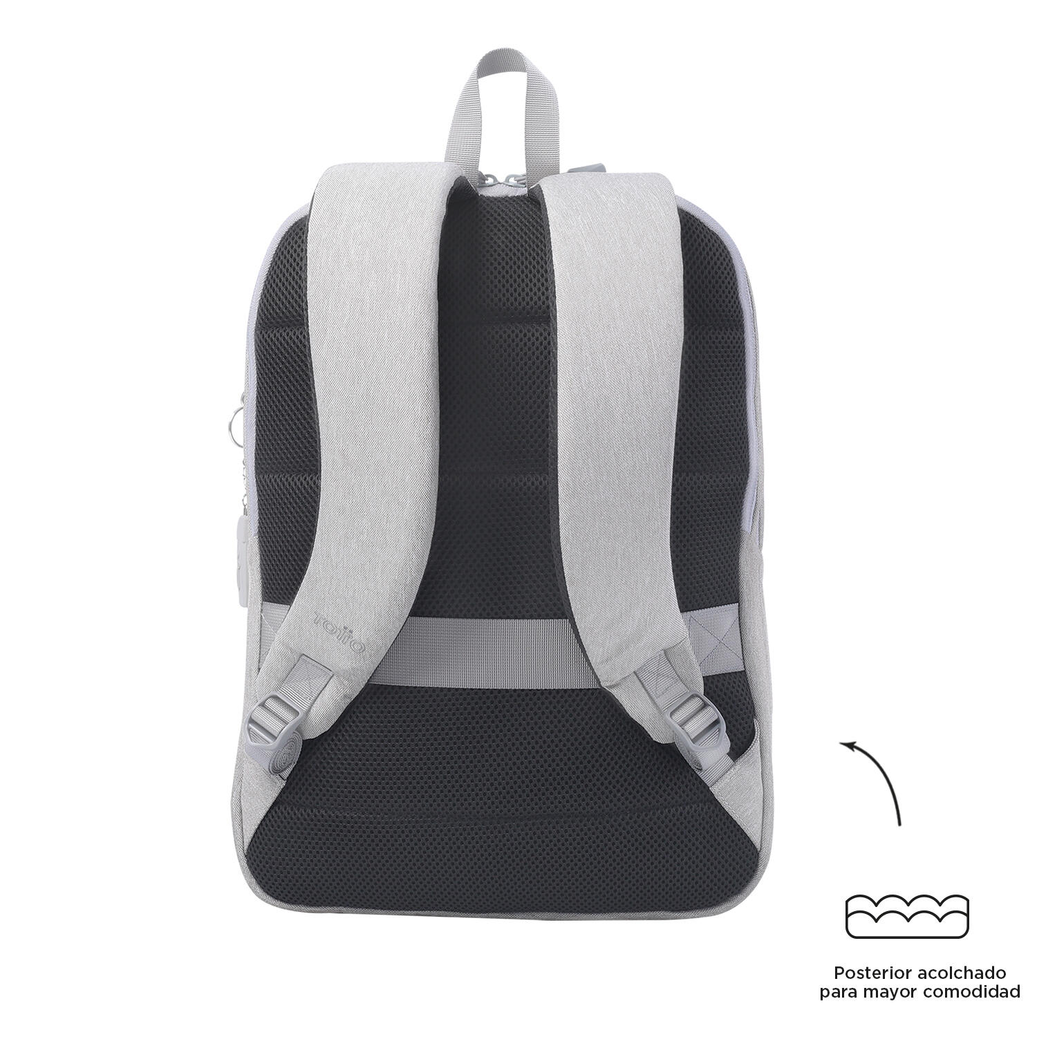 Totto Mochila ejecutiva Vania Gray Mix Poliéster 30.5 x 46.5 x 14.5 cm 3/5
