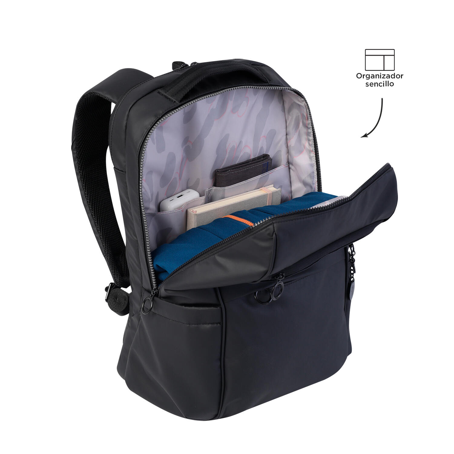 Totto Mochila ejecutiva Laila Negro Nylon 29.5 x 45 x 18 cm 5/5