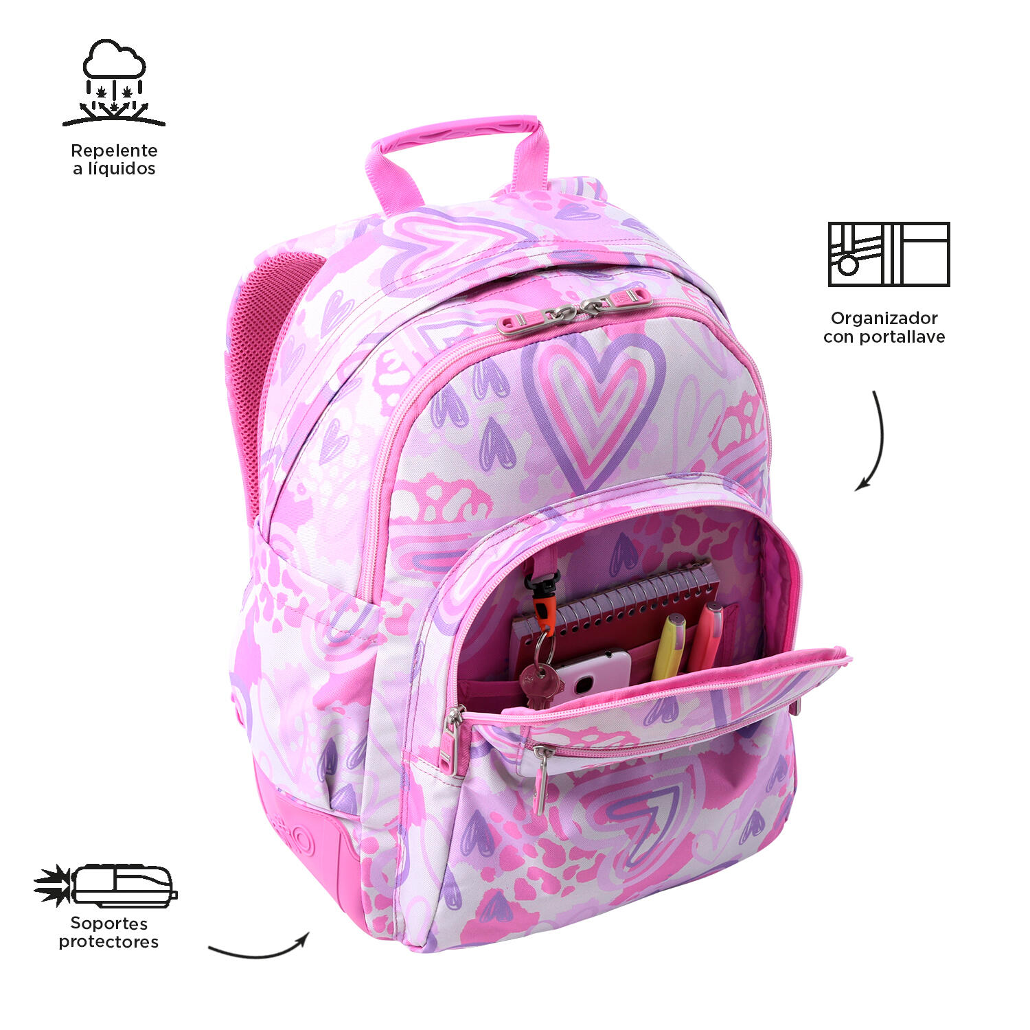 Totto Mochila escolar Rayol Amalia Poliéster 33 x44 x13.5 cm 5/5