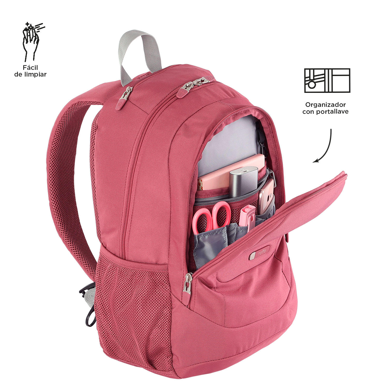 Totto Mochila urbana Goctal Deco Rose Poliéster 32.5 x 44 x 18 cm 5/5