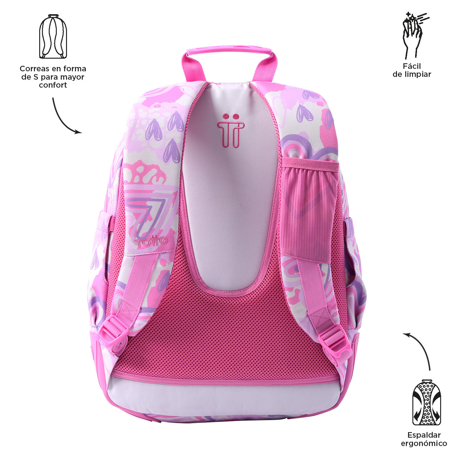 Totto Mochila escolar Rayol Amalia Poliéster 33 x44 x13.5 cm 3/5