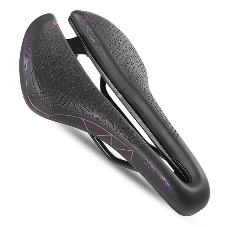 West Biking - Selle De Vélo De Route Ultra-légère   Coussin Cuir Imperméable   - Violet - Selle De Vélo - Mt - Decathlon
