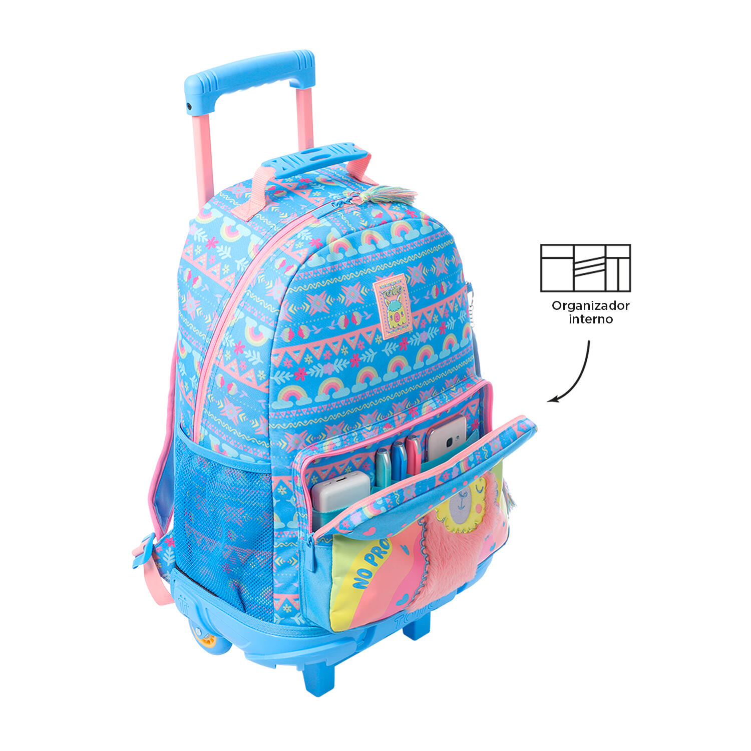 Totto Mochila infantil ruedas Llama Azul Poliéster 33 x 47.5 x 16 cm 5/5