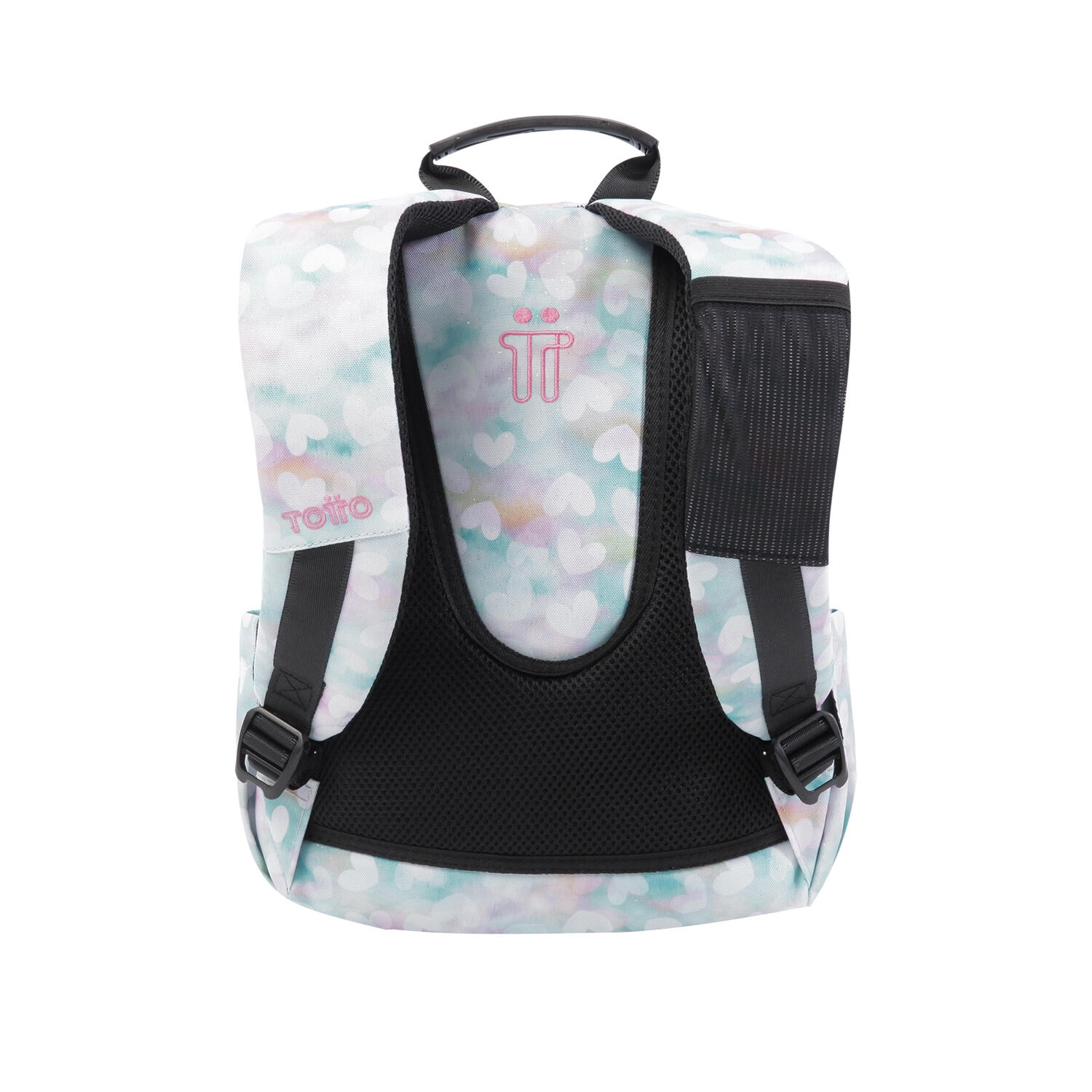 Totto  Mochila Tempera - Corazones pastel Blanco Pequeño 3/5