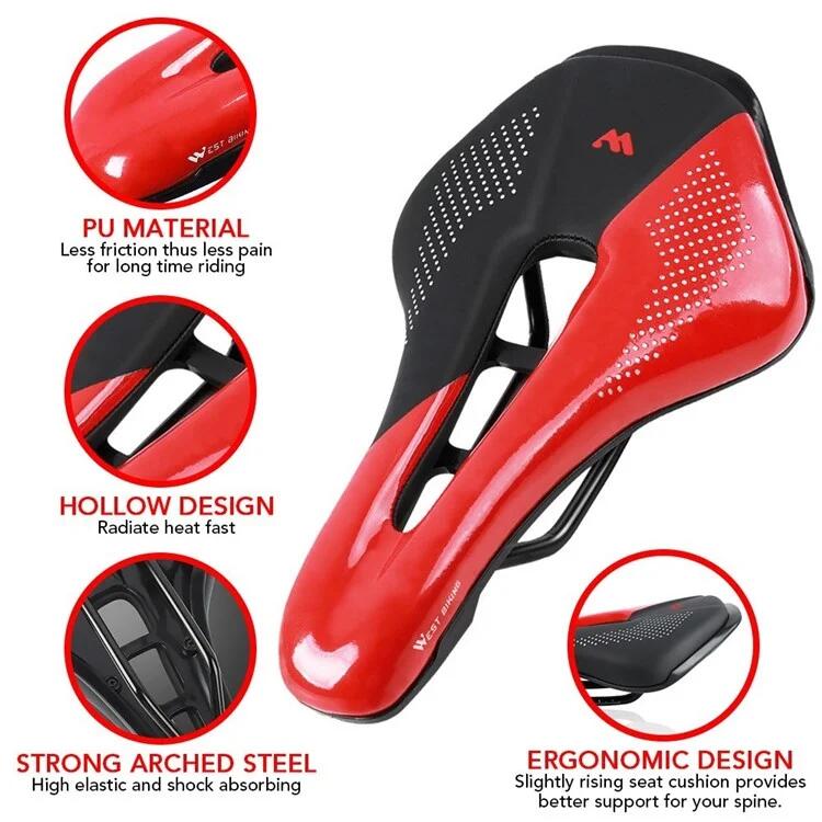 Sa biciclete de oraș ergonomic, ventilație, negru/roșu