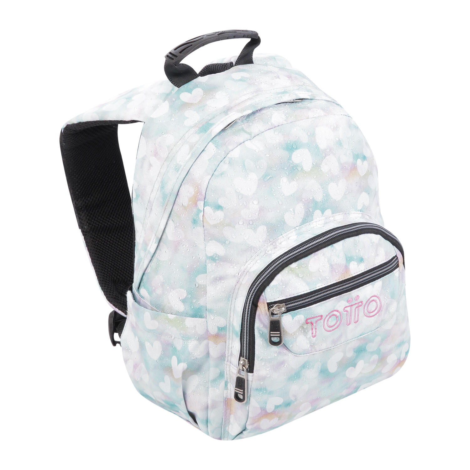 Totto  Mochila Tempera - Corazones pastel Blanco Pequeño 5/5