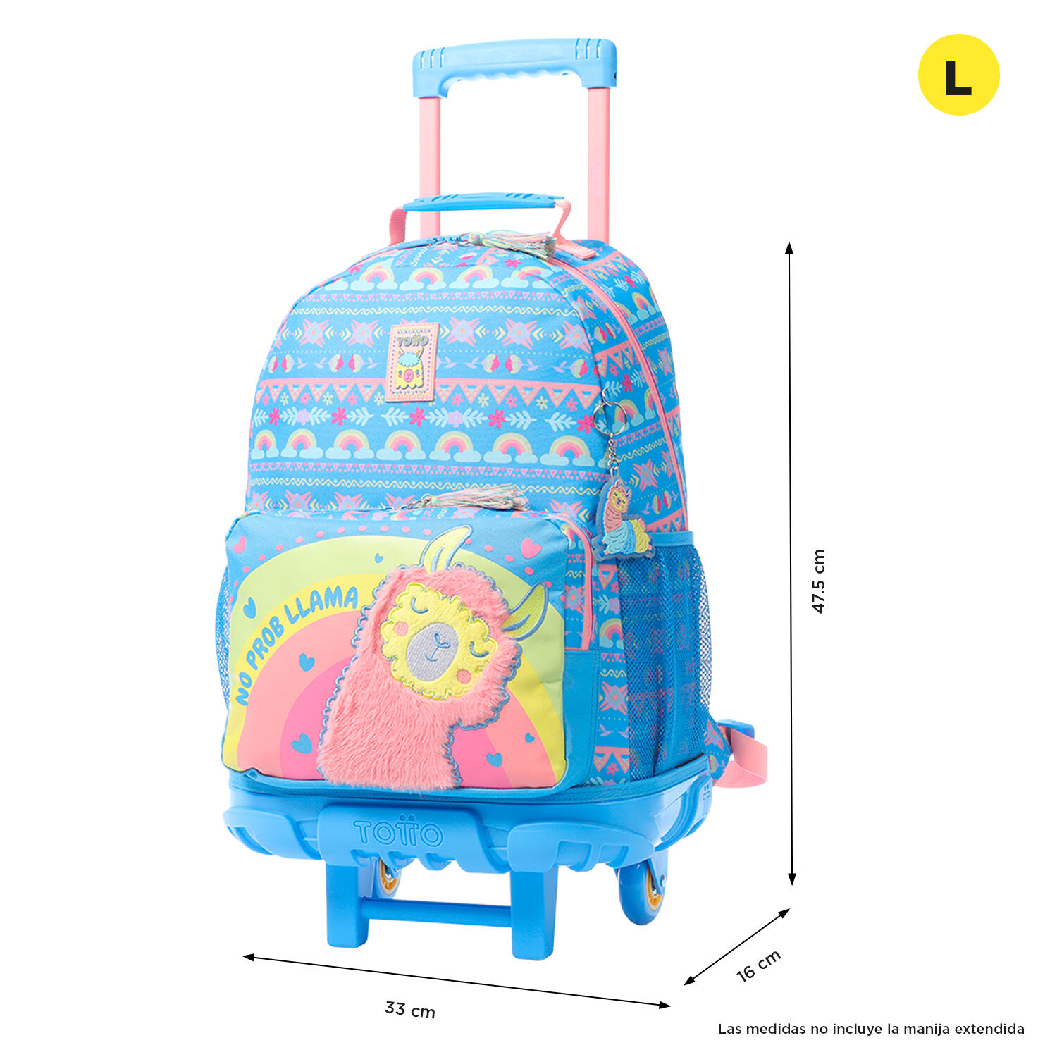 Totto Mochila infantil ruedas Llama Azul Poliéster 33 x 47.5 x 16 cm 2/5