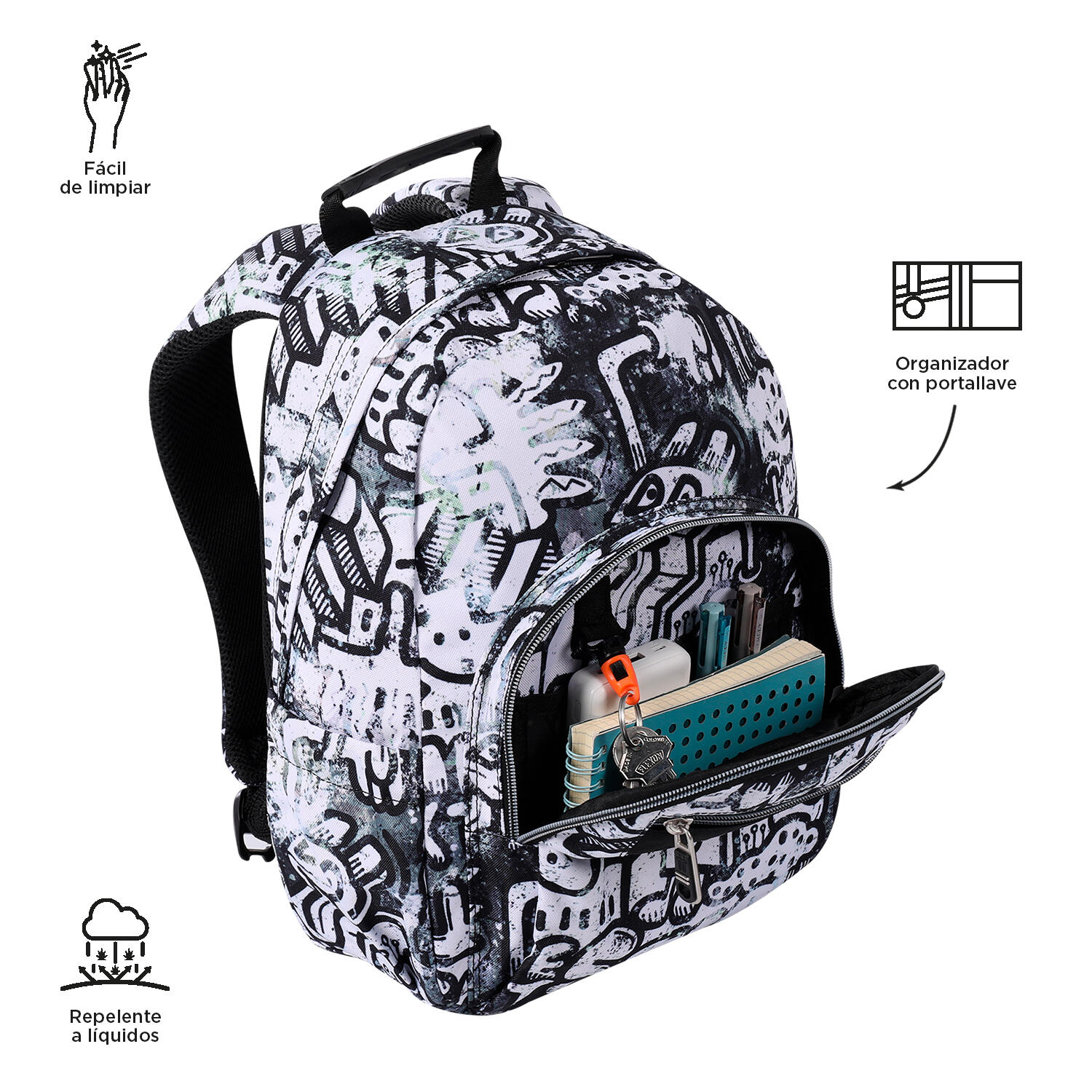 Totto Mochila escolar Tempera Klin Poliéster reciclado 27 x 36.5 x 12 cm 5/5