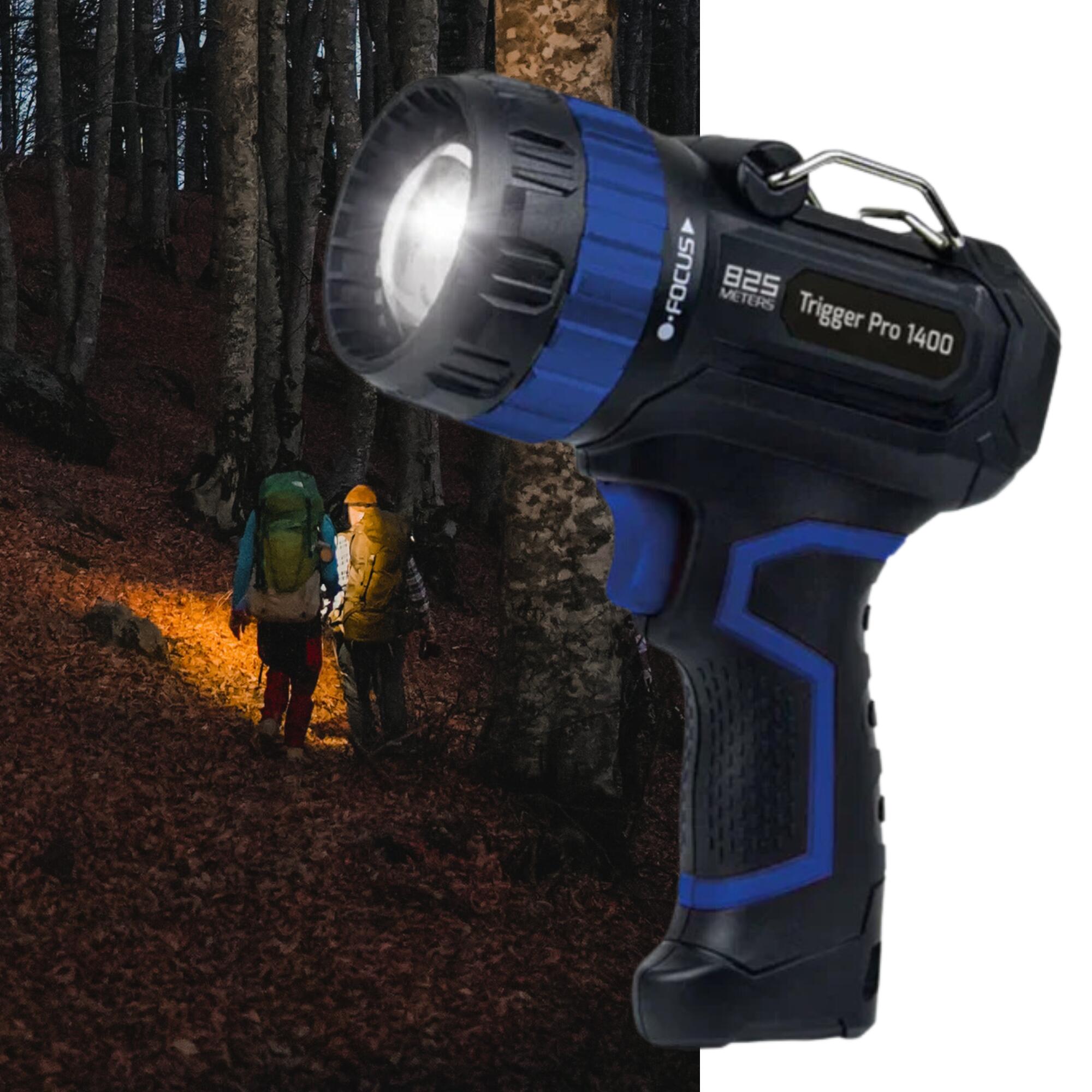 NIGHTSEARCHER Trigger Pro 1400 | 825 Metre Beam - Rechargeable Long-Distance Spot/Floodlight