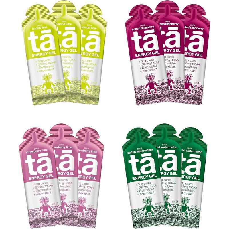 TA ENERGY - Gel Energético x12 - Morango-Limão, Limão, Framboesa, Melancia Exclusivo Online                   2 cores disponíveis
 30,00€  Preço por quantidade 62,50€kg TA ENERGY TA ENERGY - Gel Energético x12 - Morango-Limão, Limão, Framboesa, MelanciaVendido e expedido por: TAENERGY EU (FBD)*  (3)    