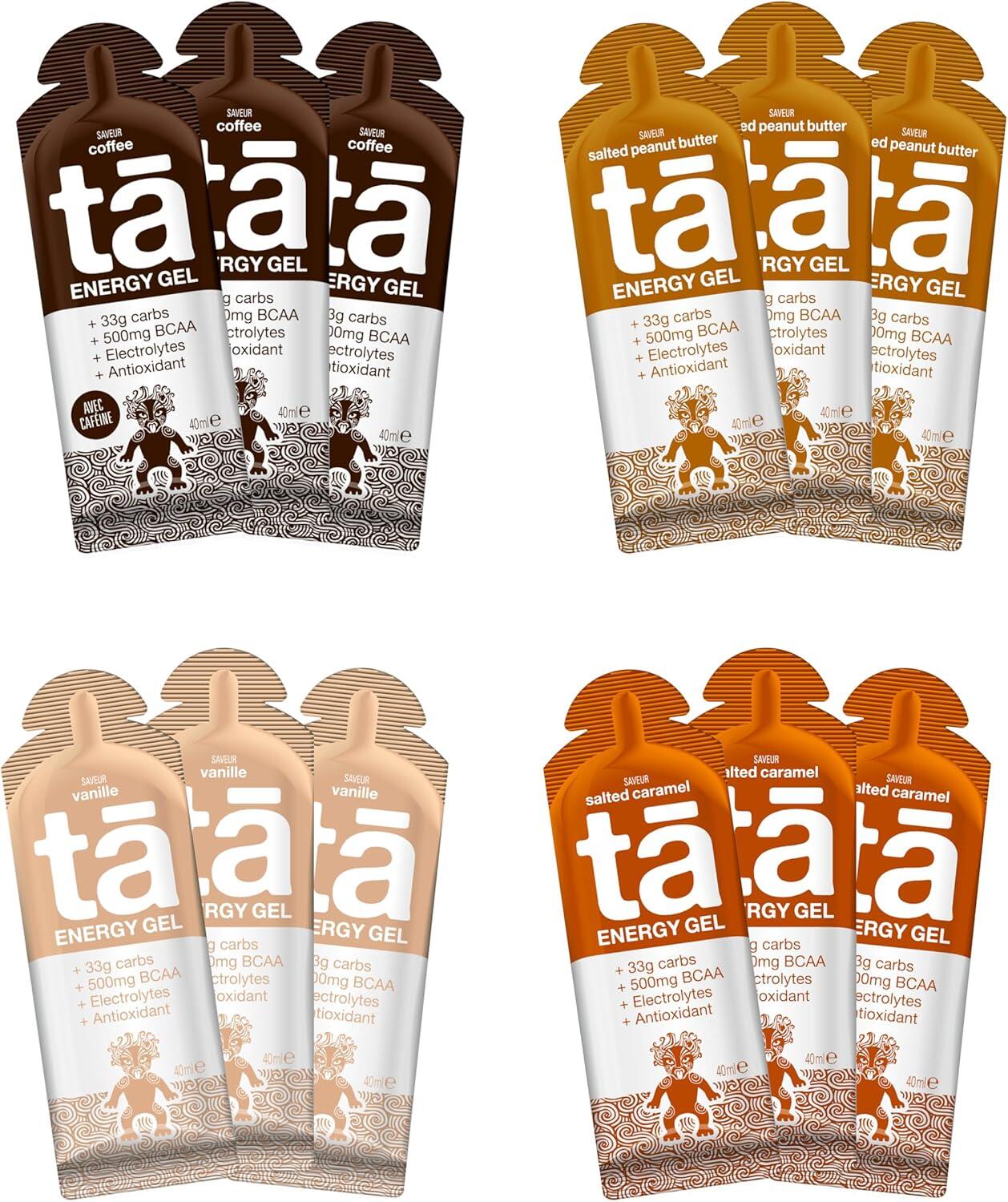 TA ENERGY TA ENERGY - Gel Energético x12 - Manteiga de Amendoim, Caramelo, Café, Baunilha