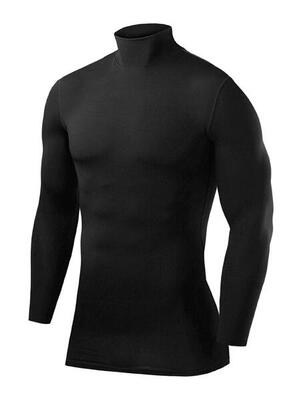 Top a maniche lunghe a collo alto da uomo Baselayer
