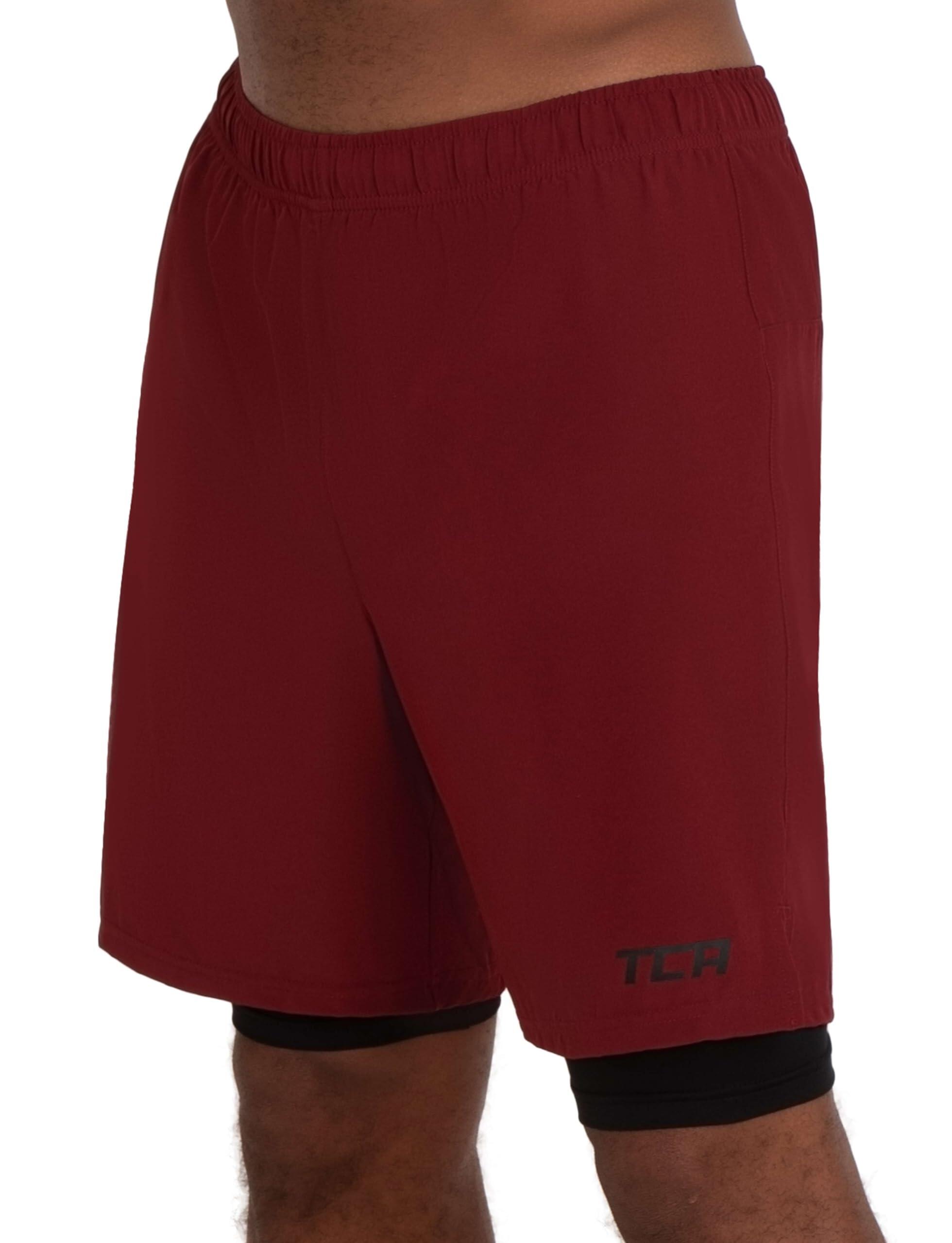 TCA Ultra Sporthose Herren kurz 2 in 1 mit Tasche - Kurze Sport Shorts