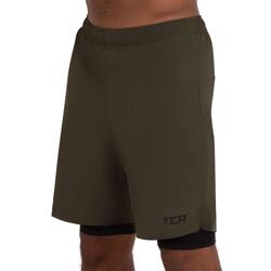 Short Ultra 2 en 1 avec collant et poche zippée pour homme