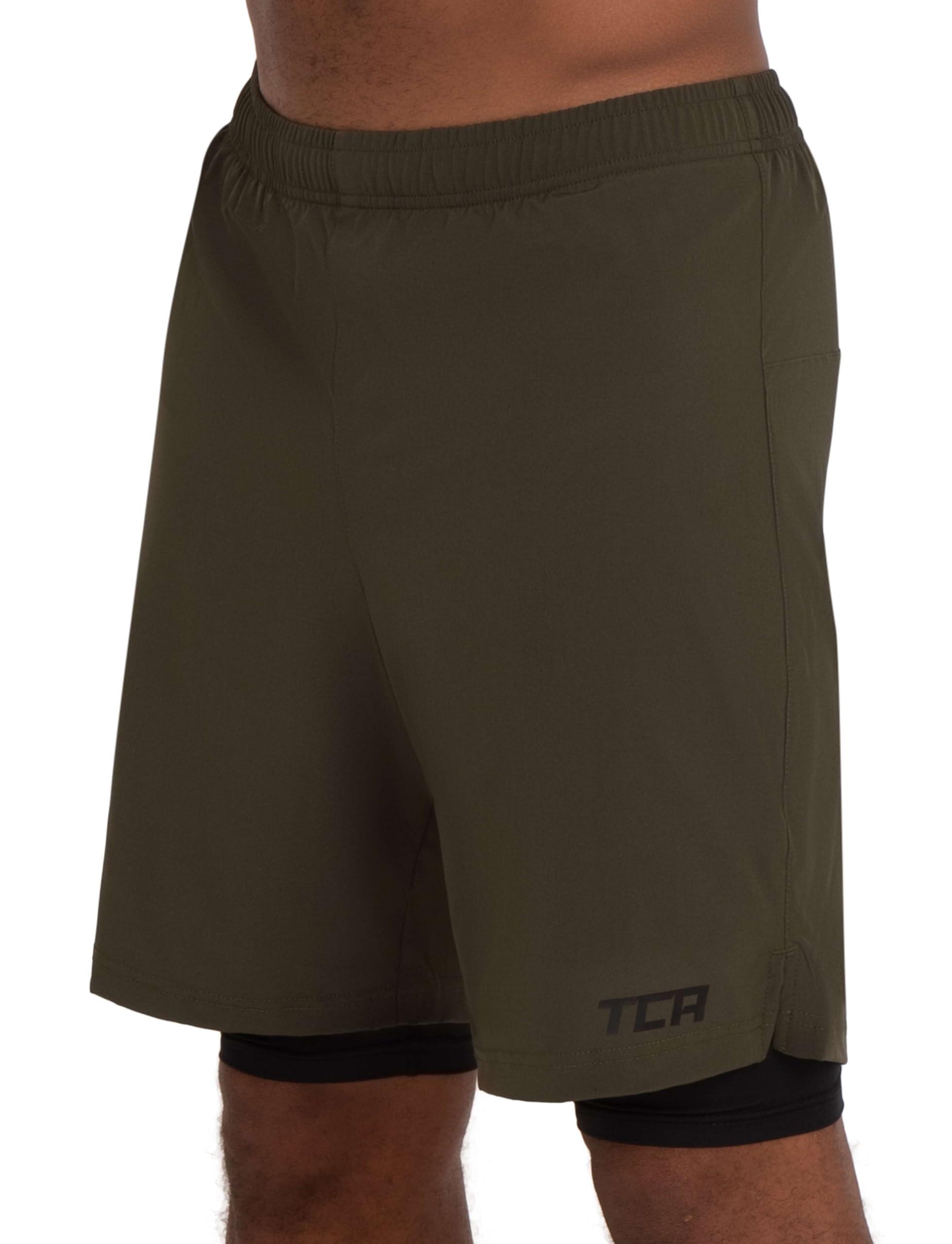 TCA 2-in-1-Ultra-Shorts mit Reißverschluss in Tasche für Männer