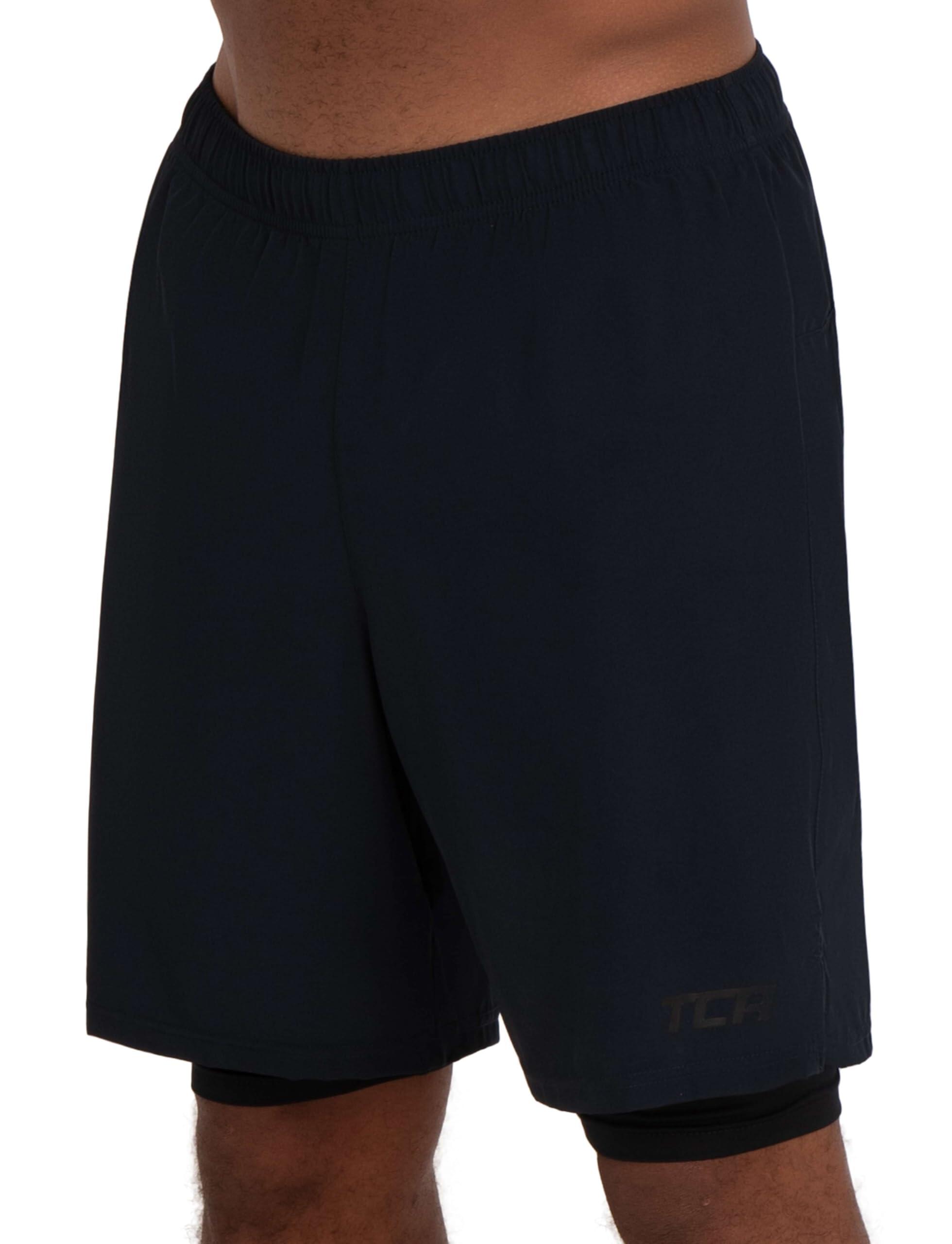 TCA Men's Ultra 2-in-1 Running Shorts with Key Pocket - Anthracite