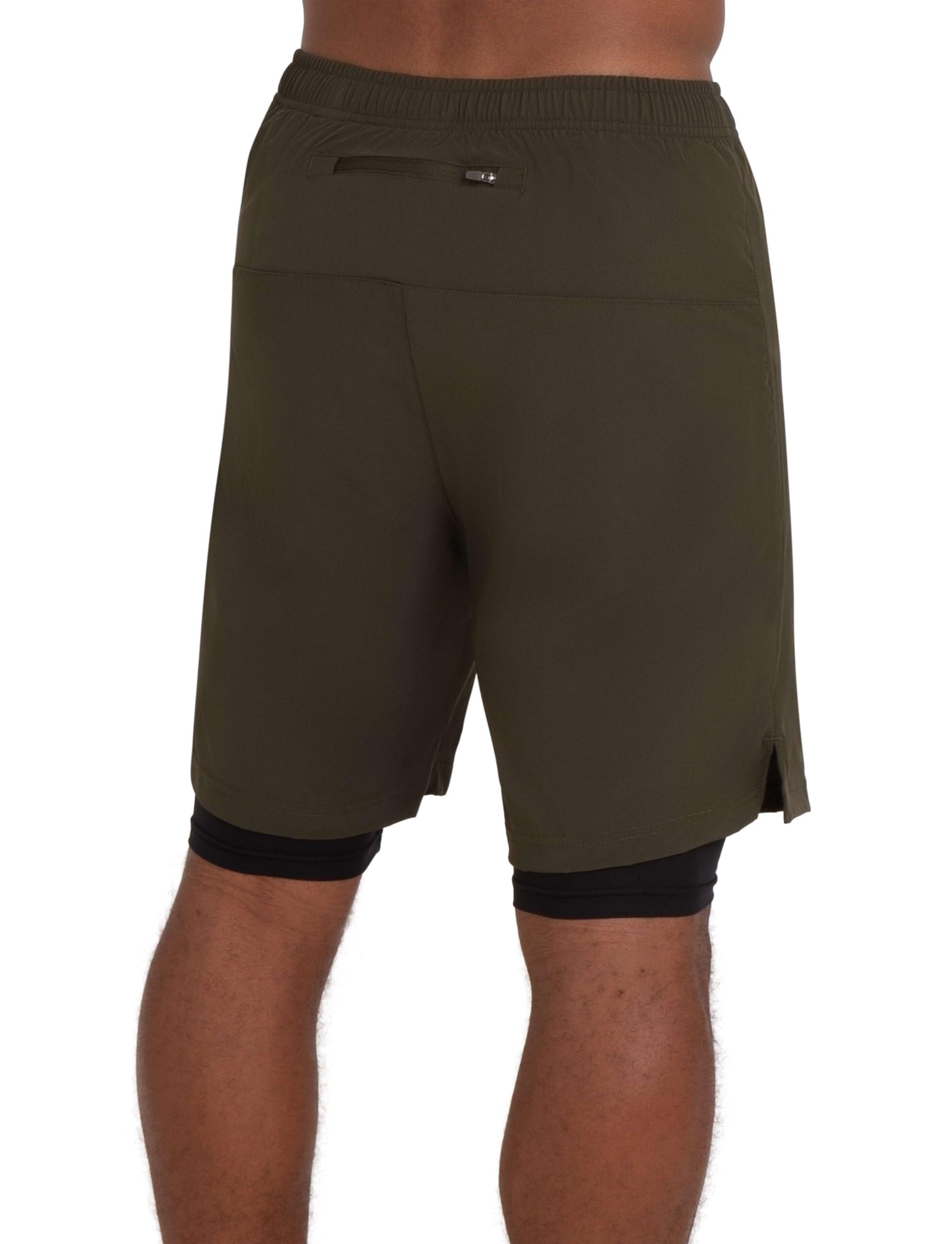 Men's Ultra 2-in-1 Running Shorts with Key Pocket - Forest Night 2/6