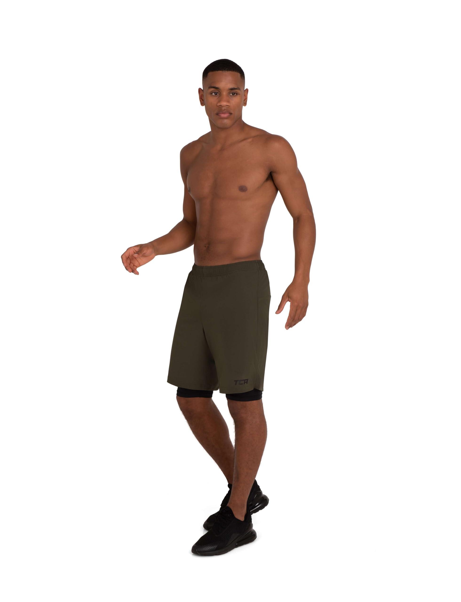 Men's Ultra 2-in-1 Running Shorts with Key Pocket - Forest Night 5/6