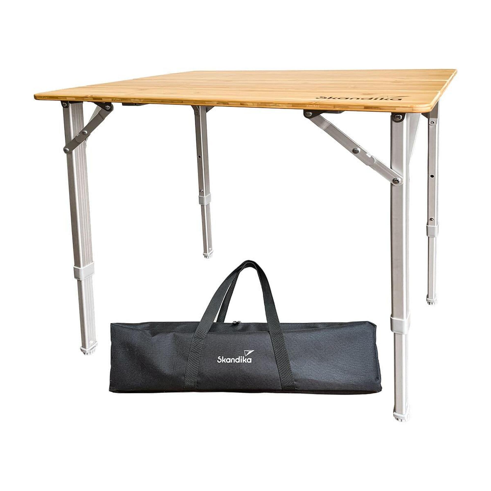 Skandika - Table De Camping Tolja - Pliante En Bambou Et Aluminium - 65x50 Cm - Table De Camping - Marron - Taille Unique - Decathlon