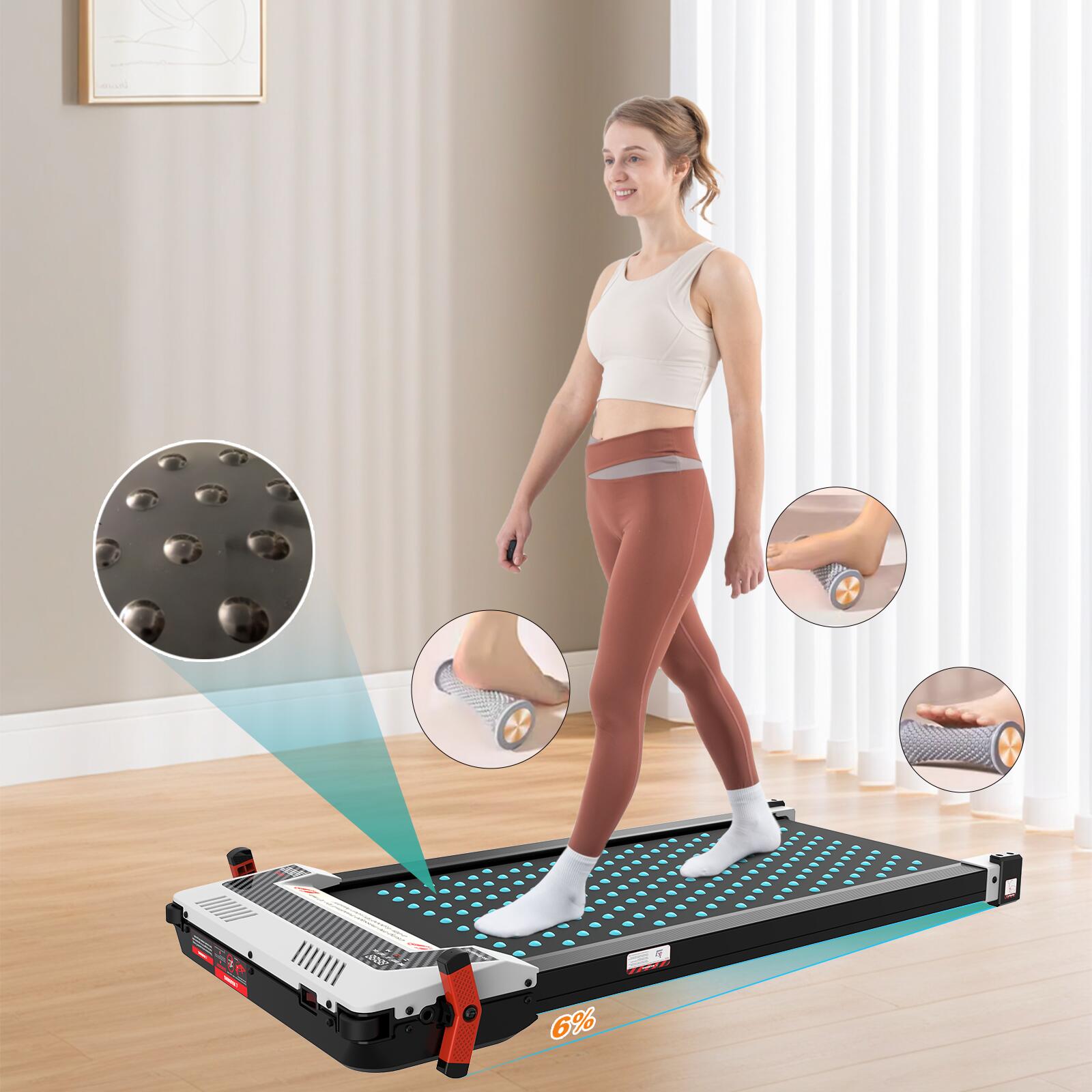 Laufband mit 6 % Steigung, ZX3,550W,6,0 km/h,Fernbedienung,Für Zuhause/Büro 3/5