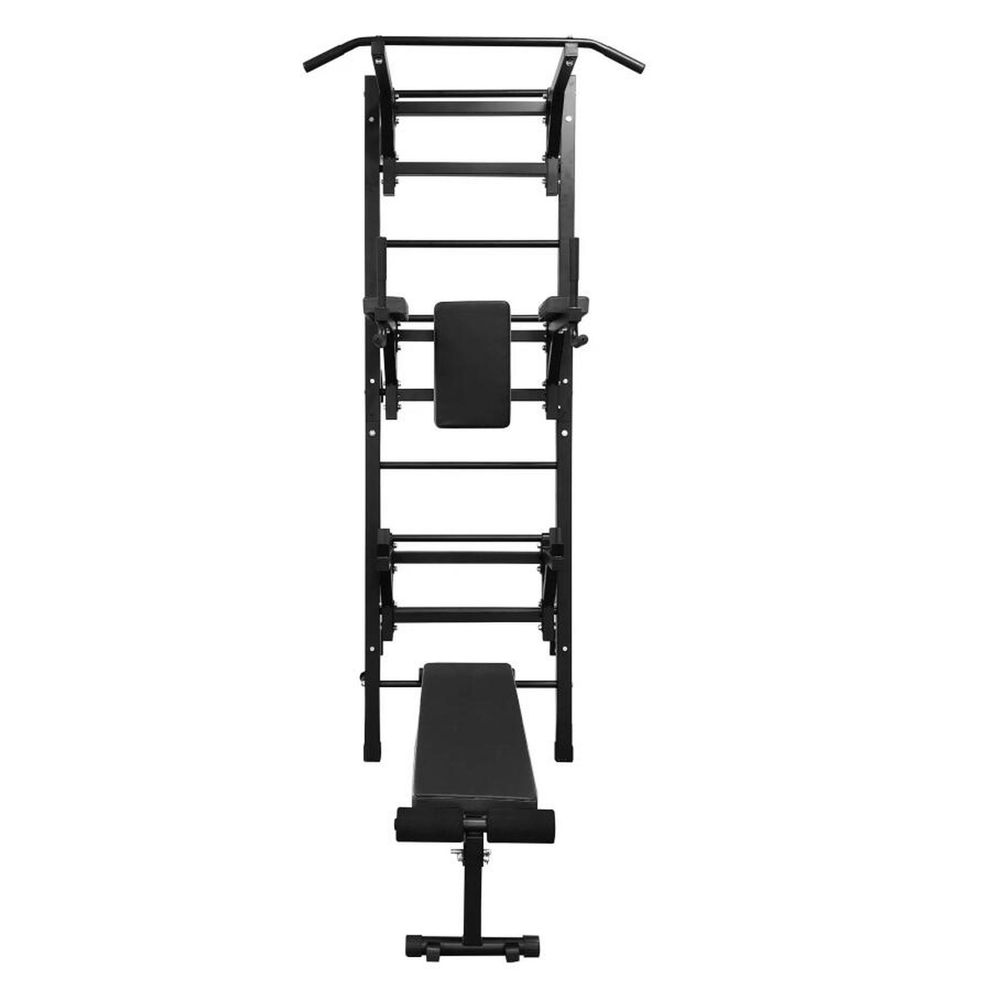 Adulți Fitness Spalier Gimnastică Bancă Abdomene X-sport Max Negru Metal