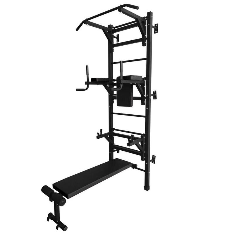Adulți Fitness Spalier Gimnastică Bancă Abdomene X-sport Max Negru Metal
