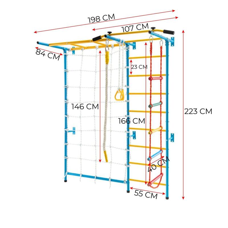 Scară gimnastică Smart Plus cu plasă de cățărare