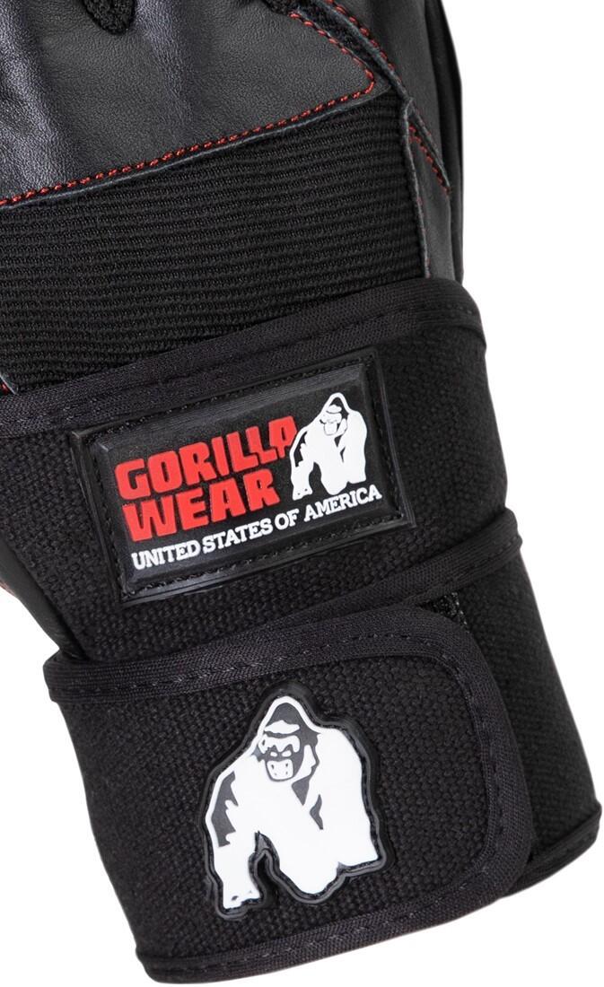 Dallas Wrist Bendaggi Gloves - Nero/Rosso Stitched 4/6