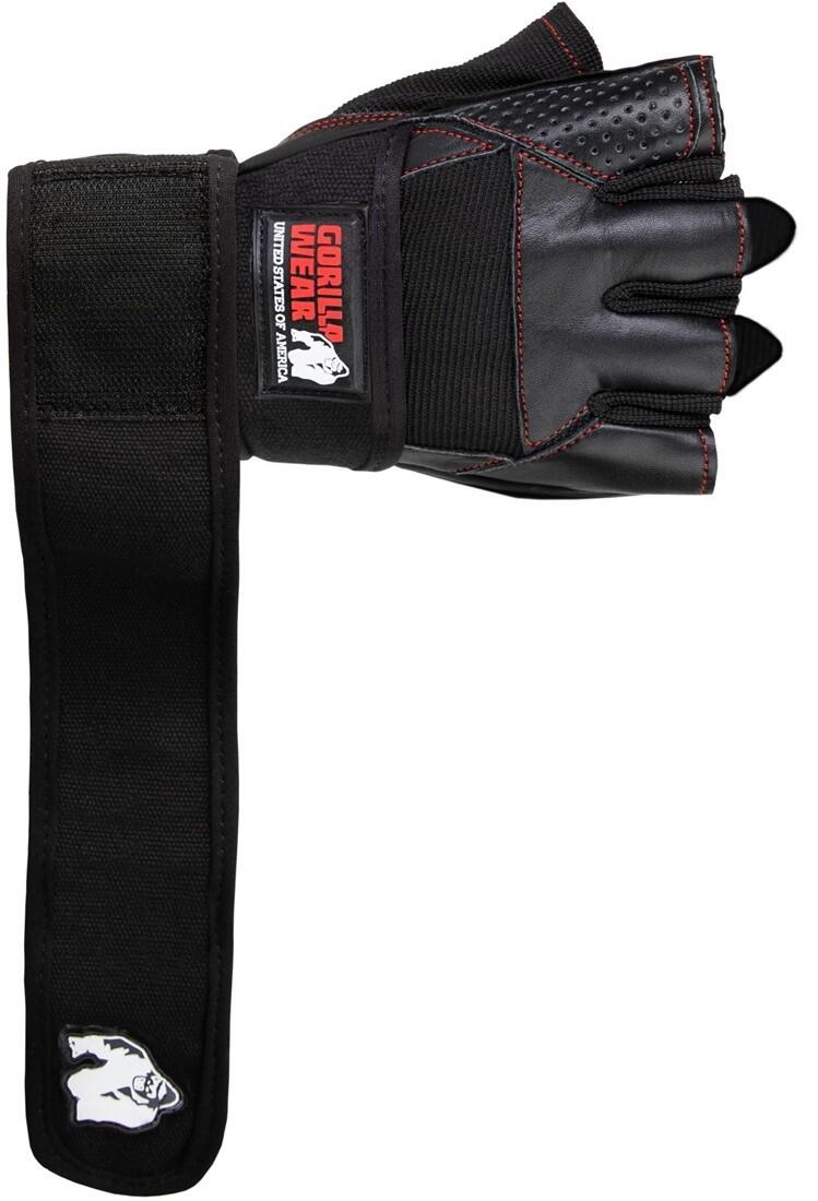 Dallas Wrist Bendaggi Gloves - Nero/Rosso Stitched 3/6