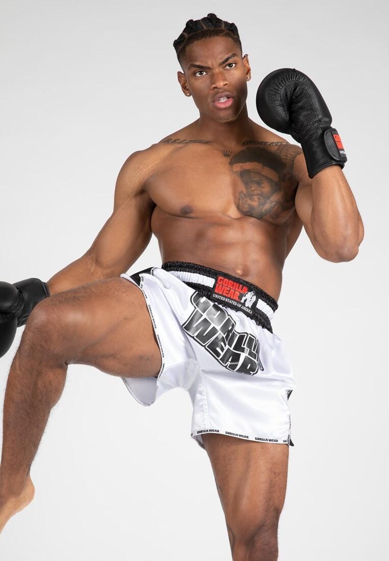 Piru Muay Thai Pantaloncini - Bianco/Nero 3/6