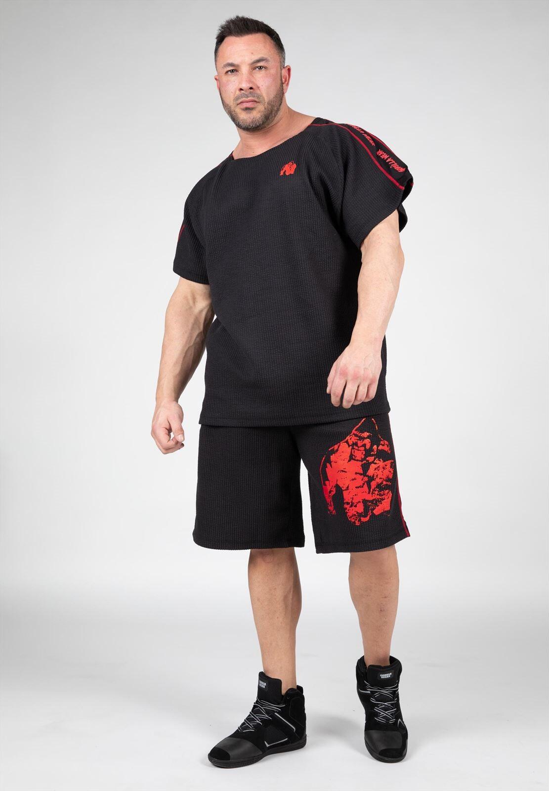 Buffalo Entrenamiento Vieja escuela Pantalones cortos - Negro/Rojo 2/6