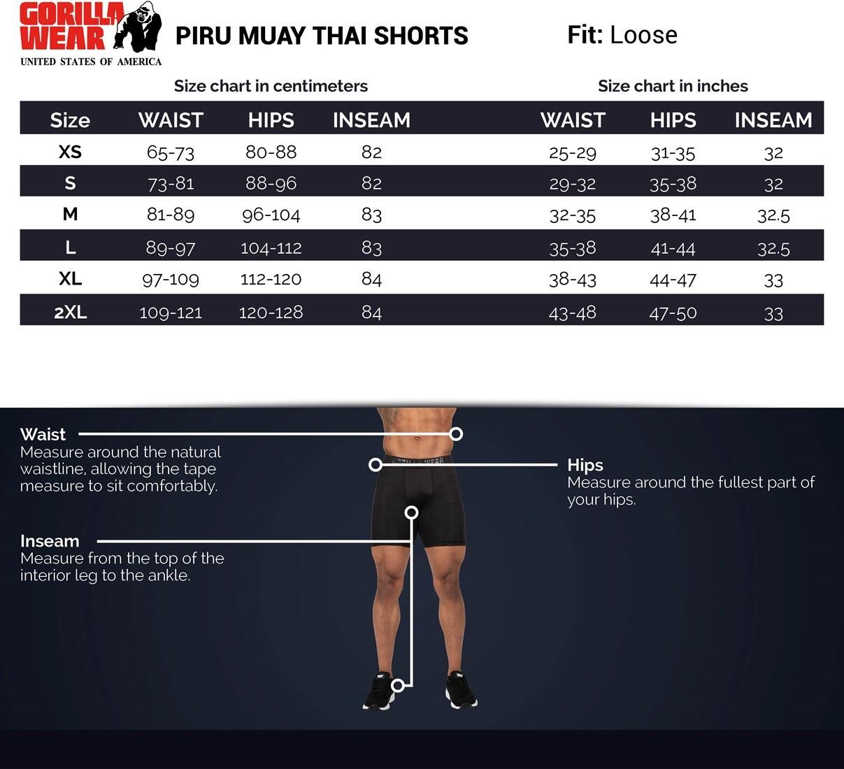 Piru Muay Thai Pantaloncini - Bianco/Nero 4/6