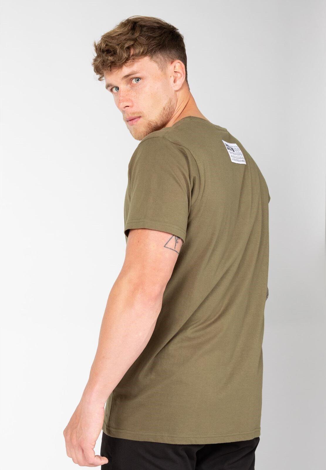 Camiseta Musculación Manga Corta Algodón Hombre GORILLA WEAR Classic Verde 2/6