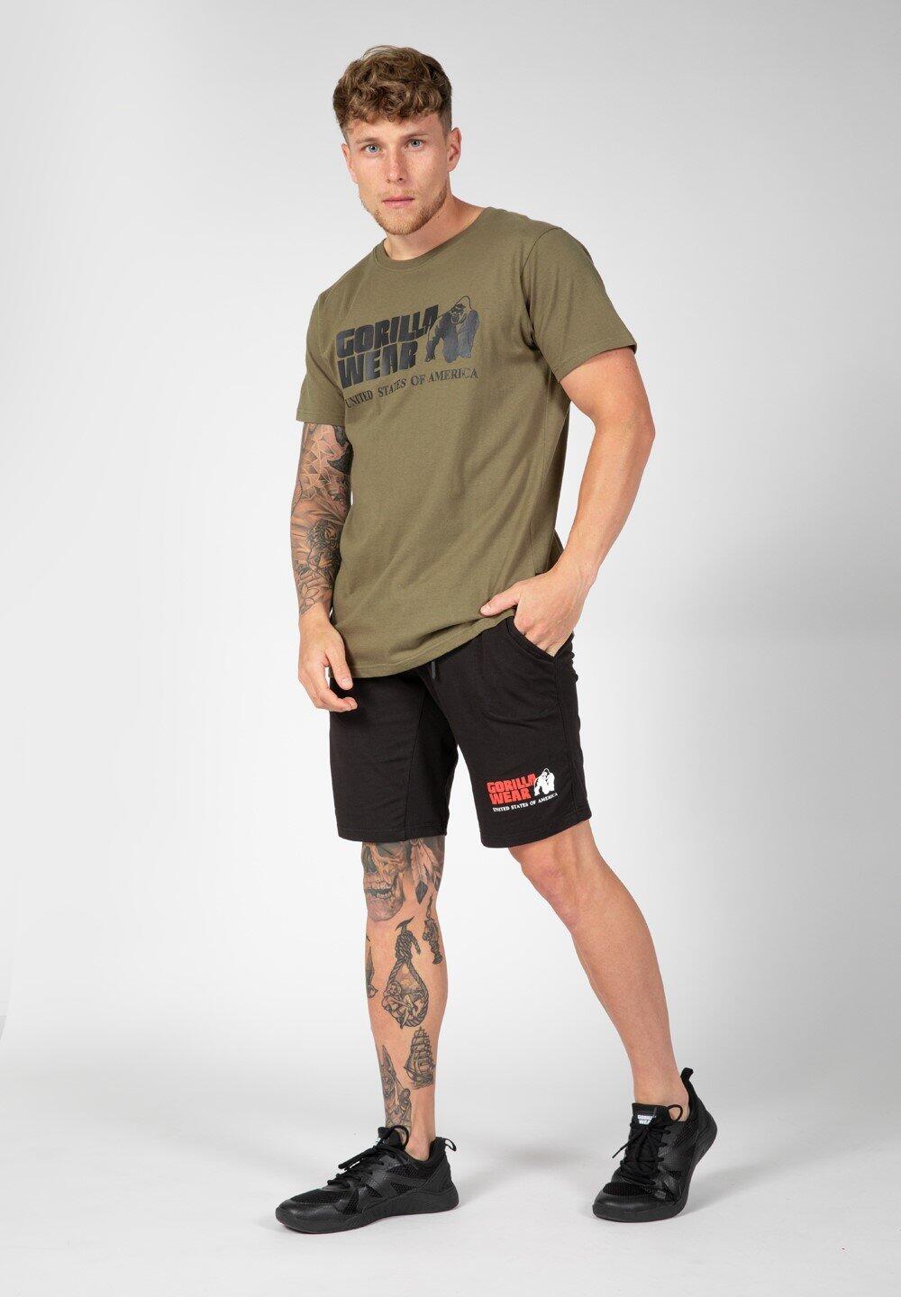 Camiseta Musculación Manga Corta Algodón Hombre GORILLA WEAR Classic Verde 5/6