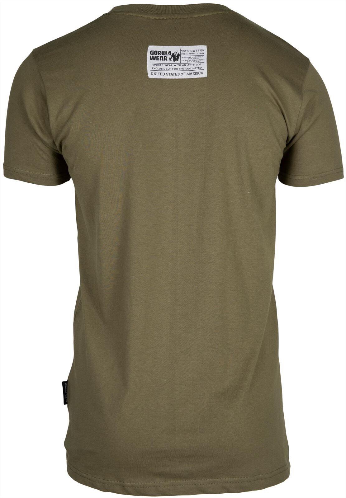 Camiseta Musculación Manga Corta Algodón Hombre GORILLA WEAR Classic Verde 4/6