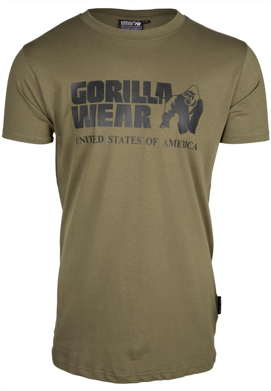 Camiseta Musculación Manga Corta Algodón Hombre GORILLA WEAR Classic Verde 3/6