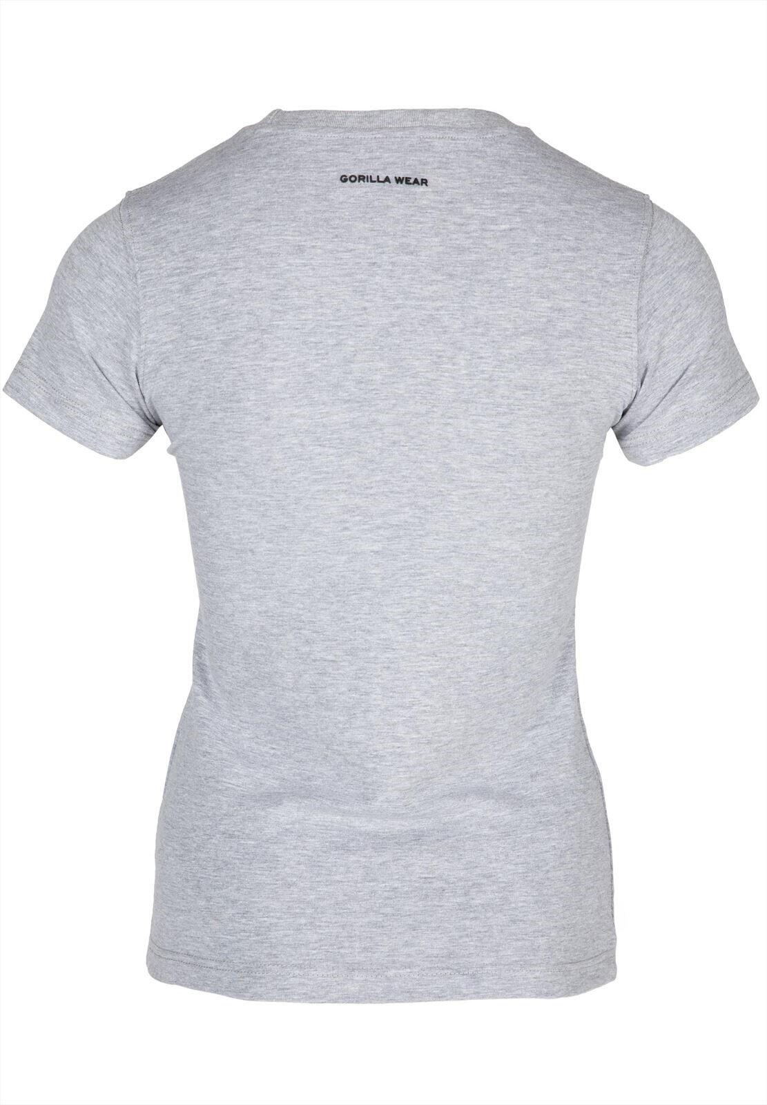Camiseta Musculación Manga Corta Mujer GORILLA WEAR Estero Gris 3/6