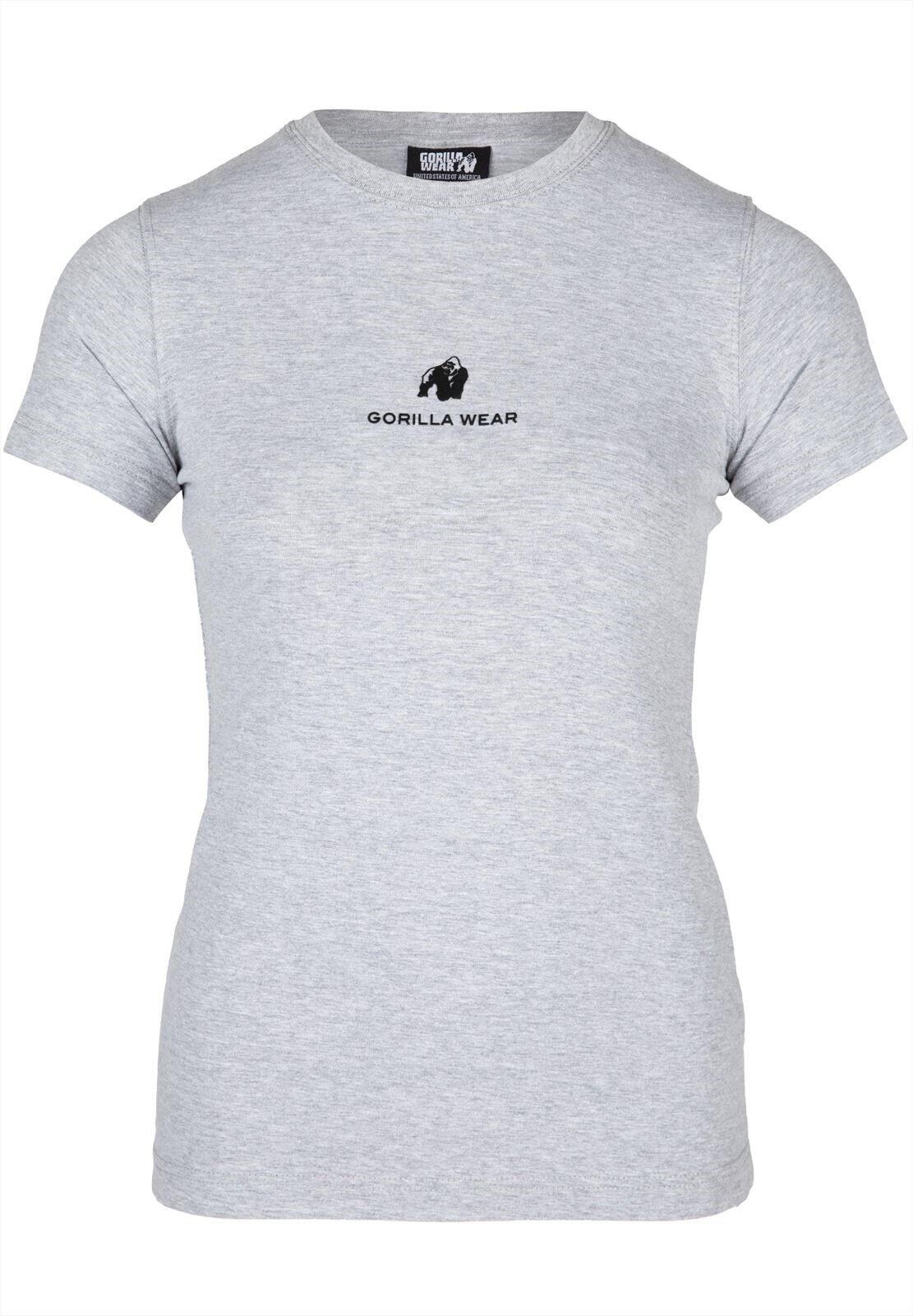Camiseta Musculación Manga Corta Mujer GORILLA WEAR Estero Gris 2/6
