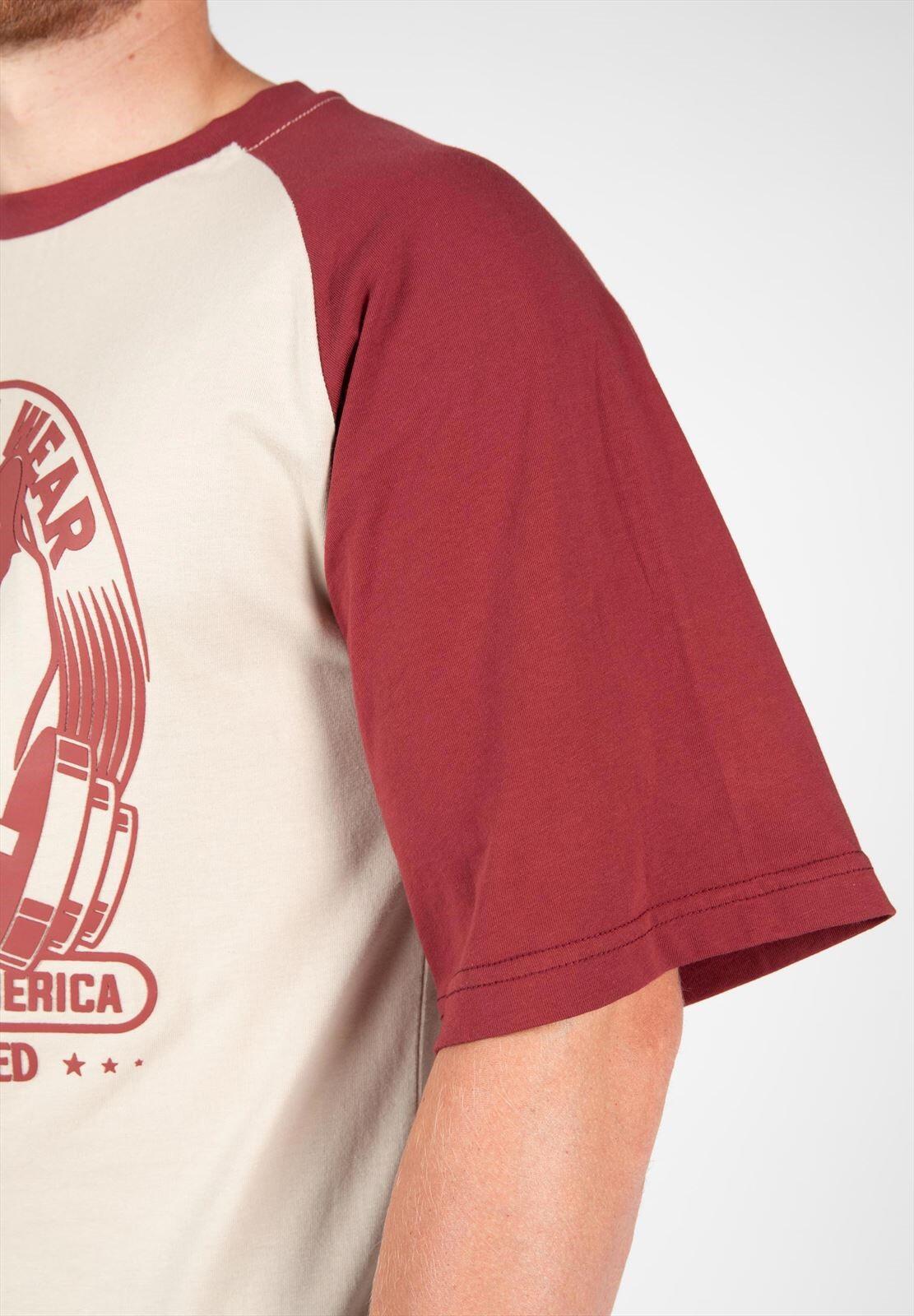 Logan Oversized T-Shirt - Beige/Rood 5/7