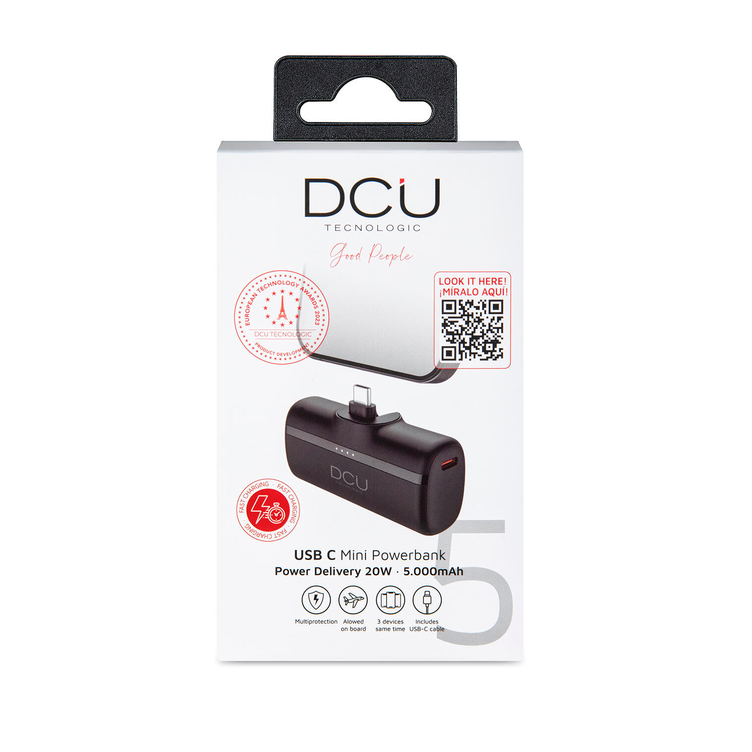 Batería externa de 5.000mAh con conector USB-C plegable 20W 5/6