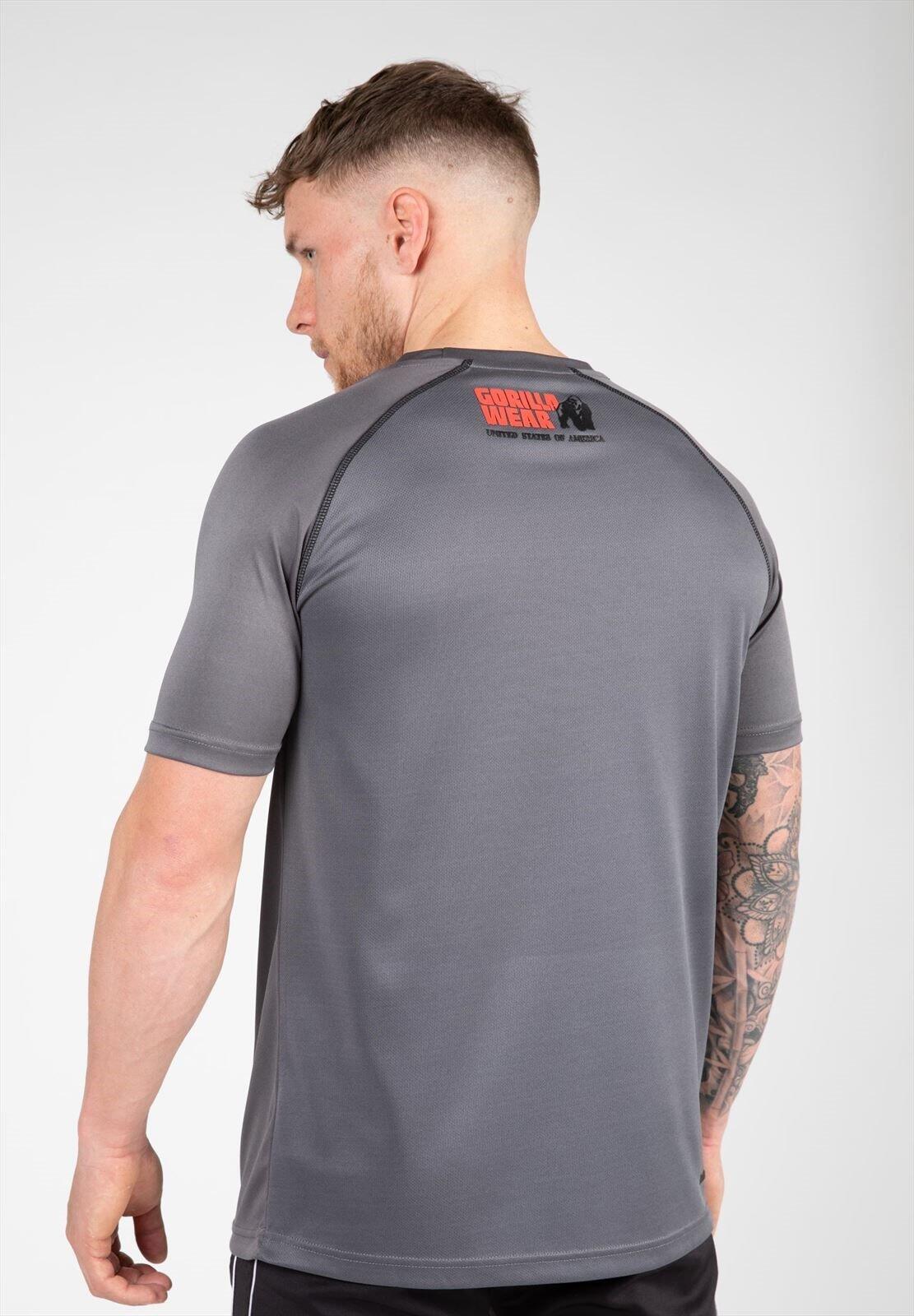 Camiseta Musculación Manga Corta Hombre GORILLA WEAR Performance Gris 2/6