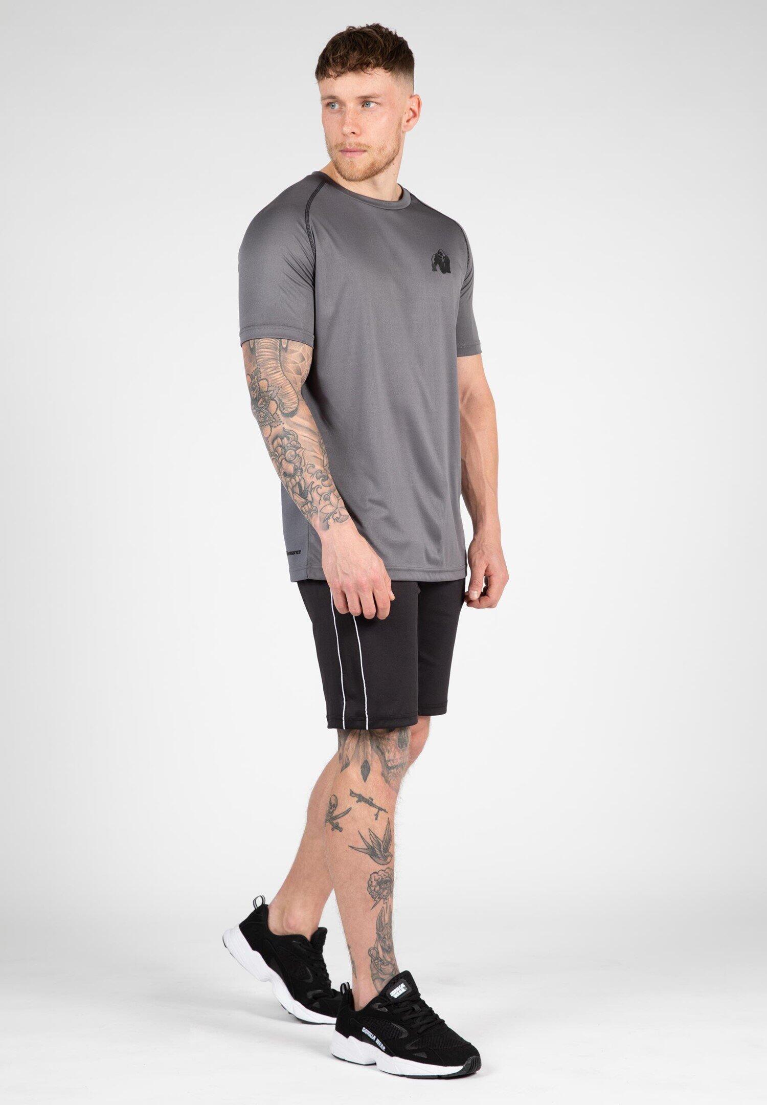 Camiseta Musculación Manga Corta Hombre GORILLA WEAR Performance Gris 3/6