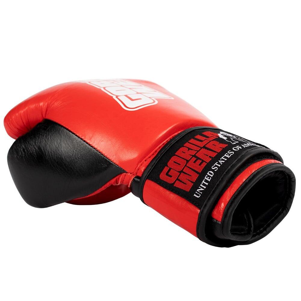 Ashton Pro Guanti da boxe - Rosso/Nero - 18oz 5/6