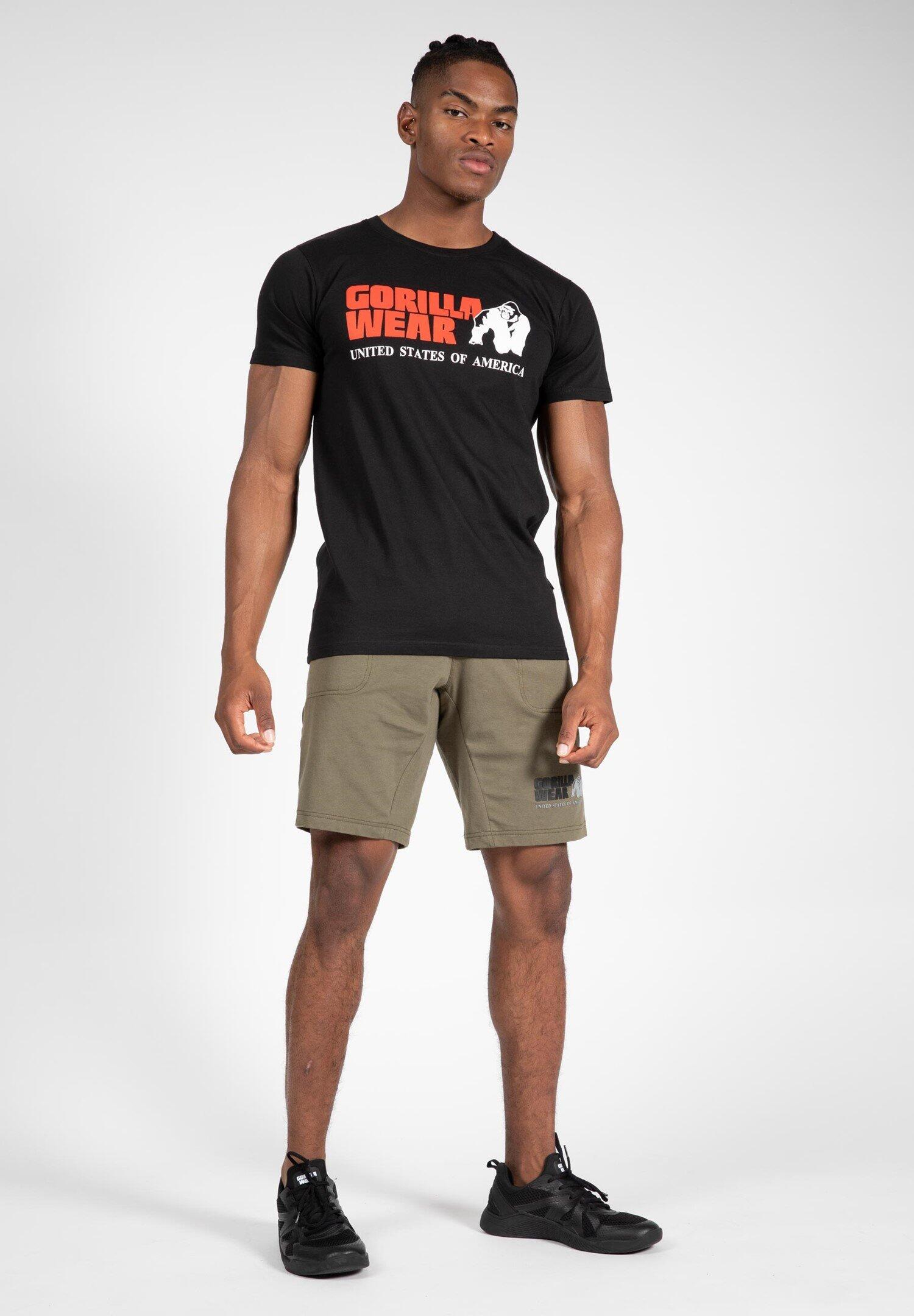 Camiseta Musculación Manga Corta Algodón Hombre GORILLA WEAR Classic Negro 5/7