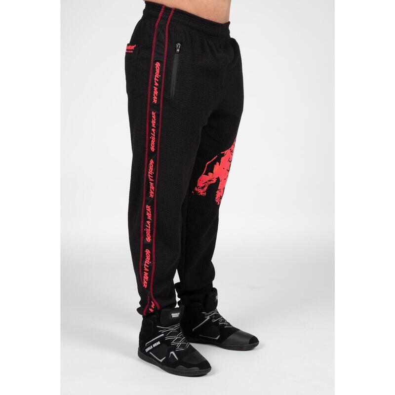 Buffalo Entraînement à l'ancienne Pantalon - Noir/Rouge