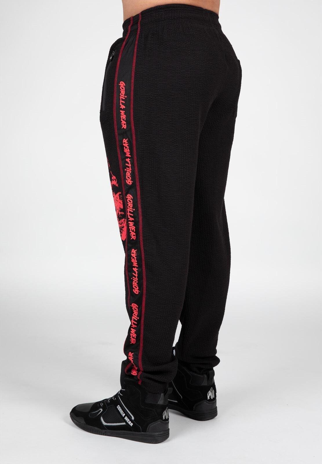 Pantalón Chándal Fitness Largo Hombre GORILLA WEAR Buffalo Negro Rojo 4/6