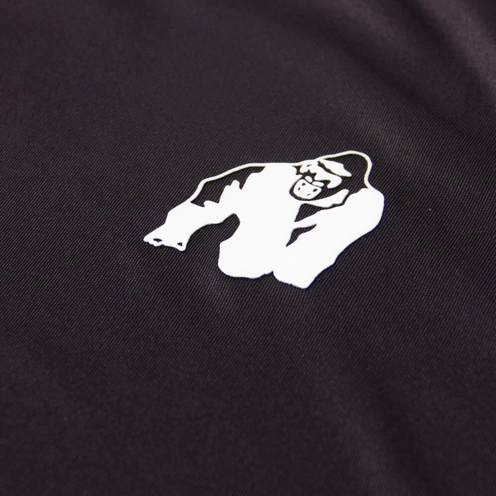 Camiseta Musculación Manga Corta Hombre GORILLA WEAR Performance Negro Rojo 5/6