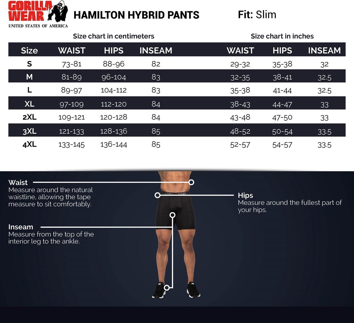 Pantalón Chándal Fitness Largo Hombre GORILLA WEAR Hamilton Hybrid Negro 4/6